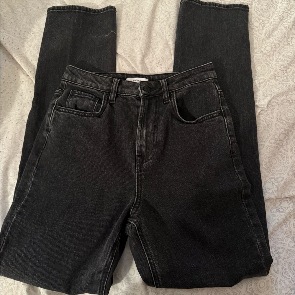 Forever 21 Dark Wash Straight Leg Jeans - Picture 2 of 4